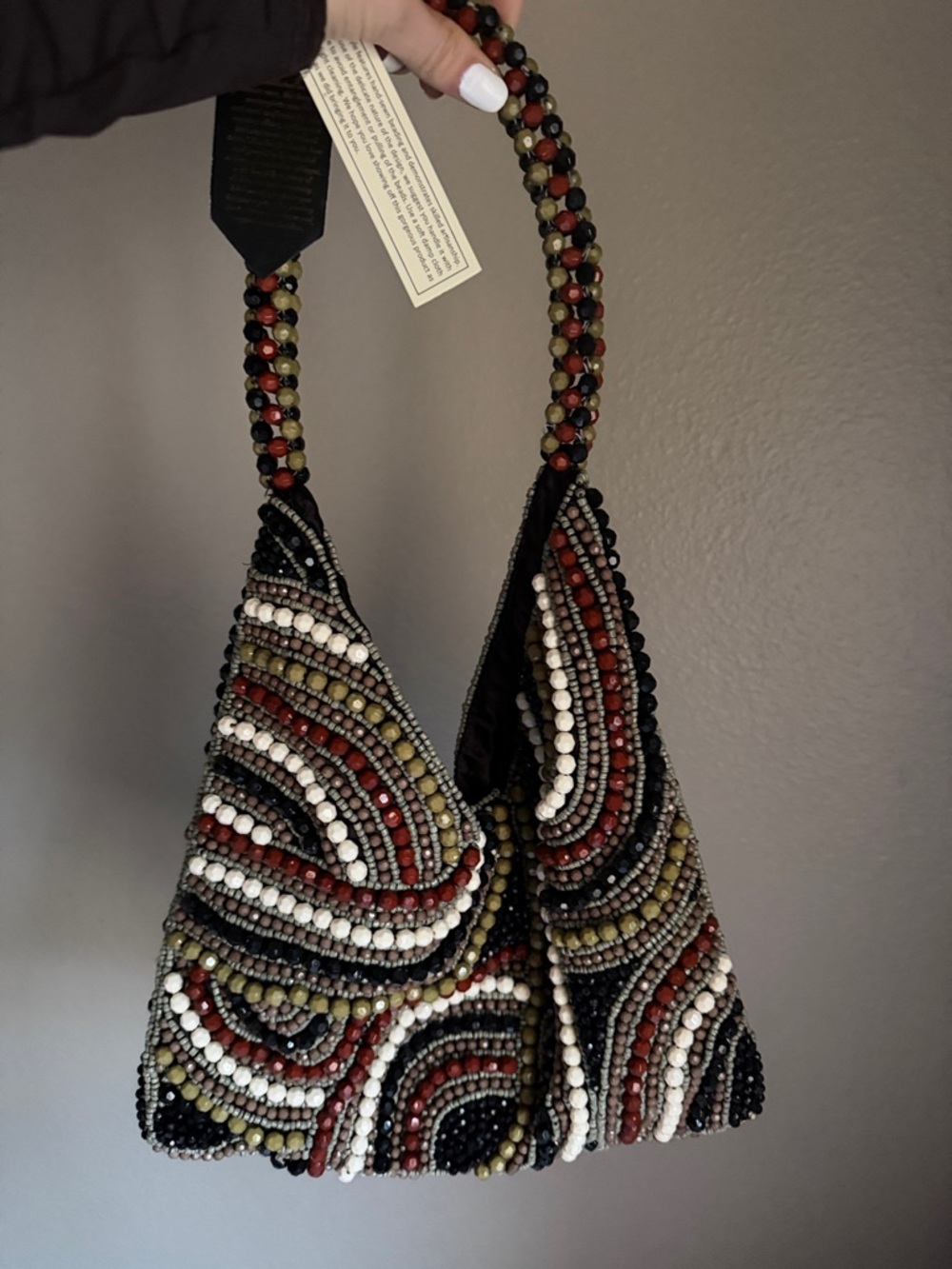 Beaded Multicolor Shoulder Bag - Elegant Handheld Style